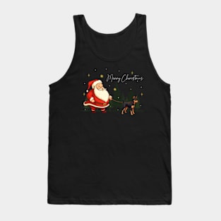 Manchester Terrier Dog Santa Claus Christmas Walking Tank Top